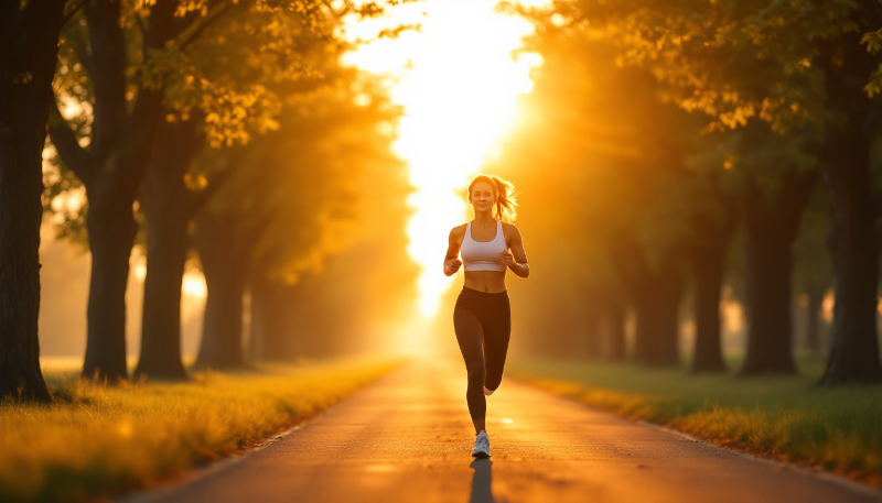 Ilustração corporativa plana de uma pessoa saudável fazendo exercícios, indicando redução de riscos de doenças crônicas